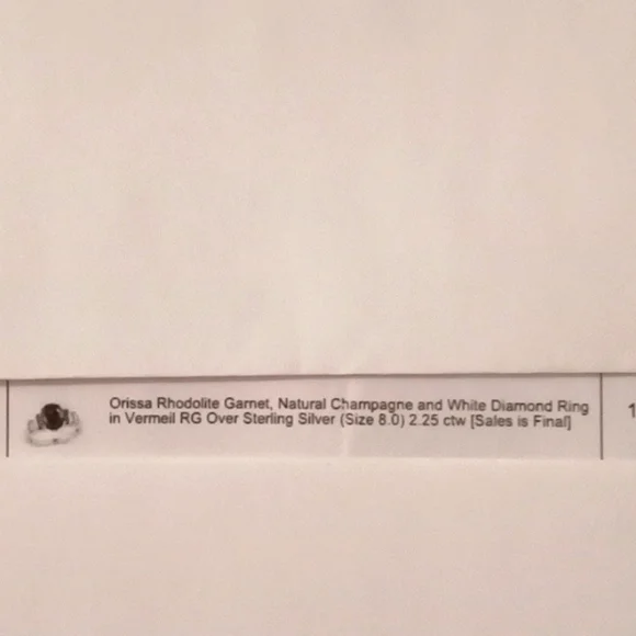 ORISSA RHODOLITE GARNET, NATURAL WHITE & CHAMPAGNE DIAMONDS - Picture 6 of 7